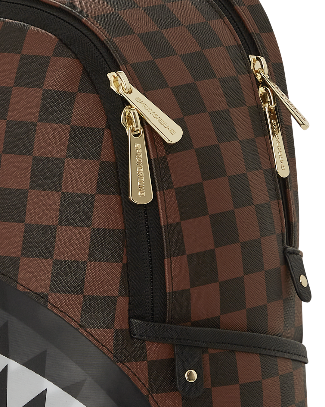 Front view of the savage faux leather backpack featuring a lenticular design.