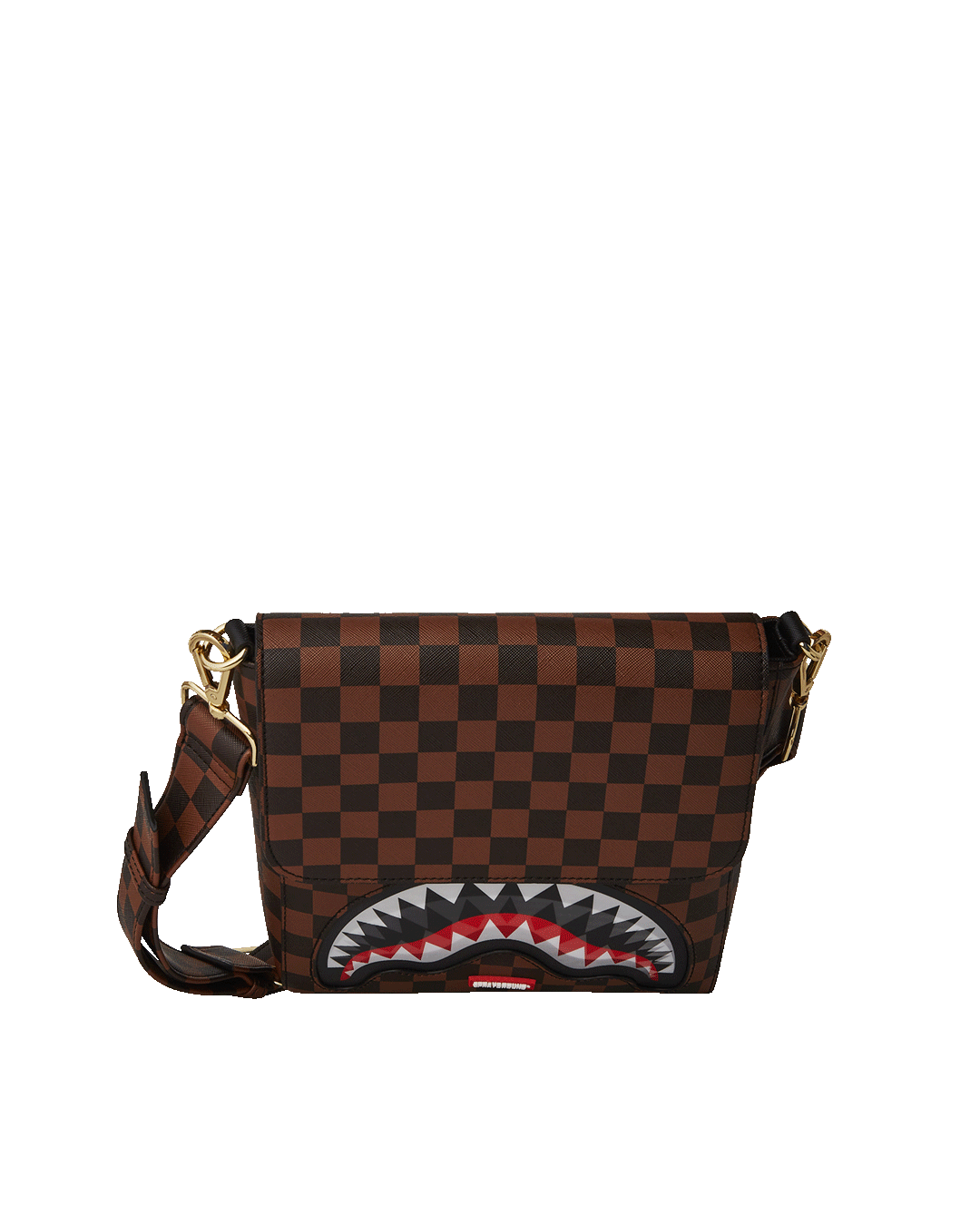 Interior shot of the crossbody bag bags showing zipped pocket and PVC lining.