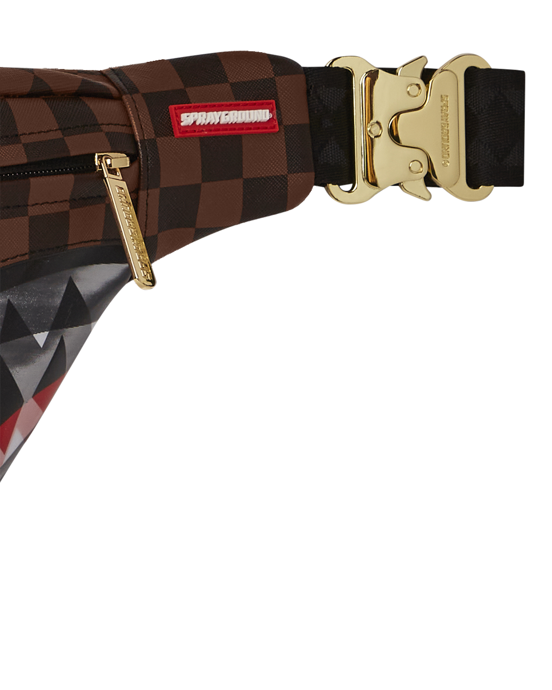 Styled view of the waist bag worn across the body during outdoor activity