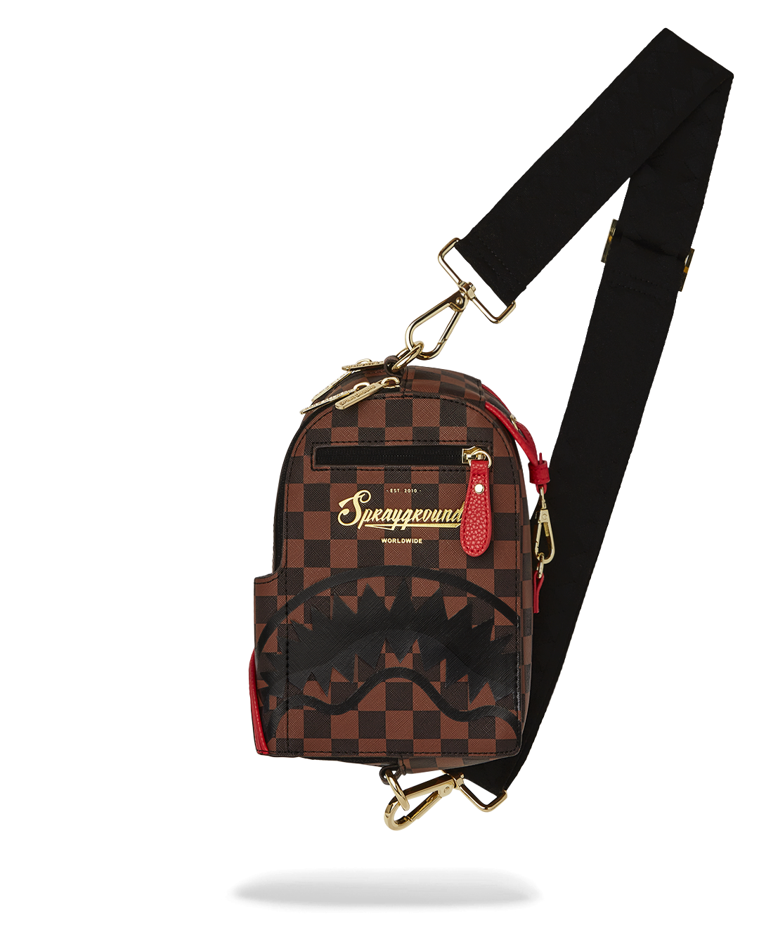 Urban Explorer faux leather sling backpack showing front view