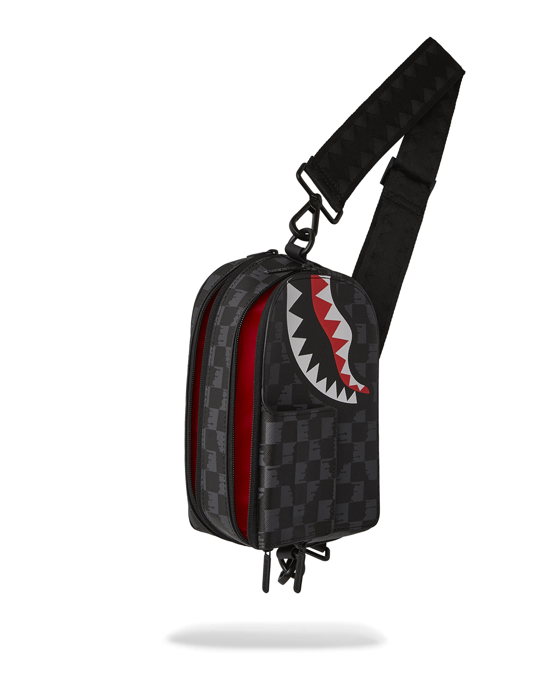 Back view of slung bag design with adjustable strap, suitable for urban walks or travel