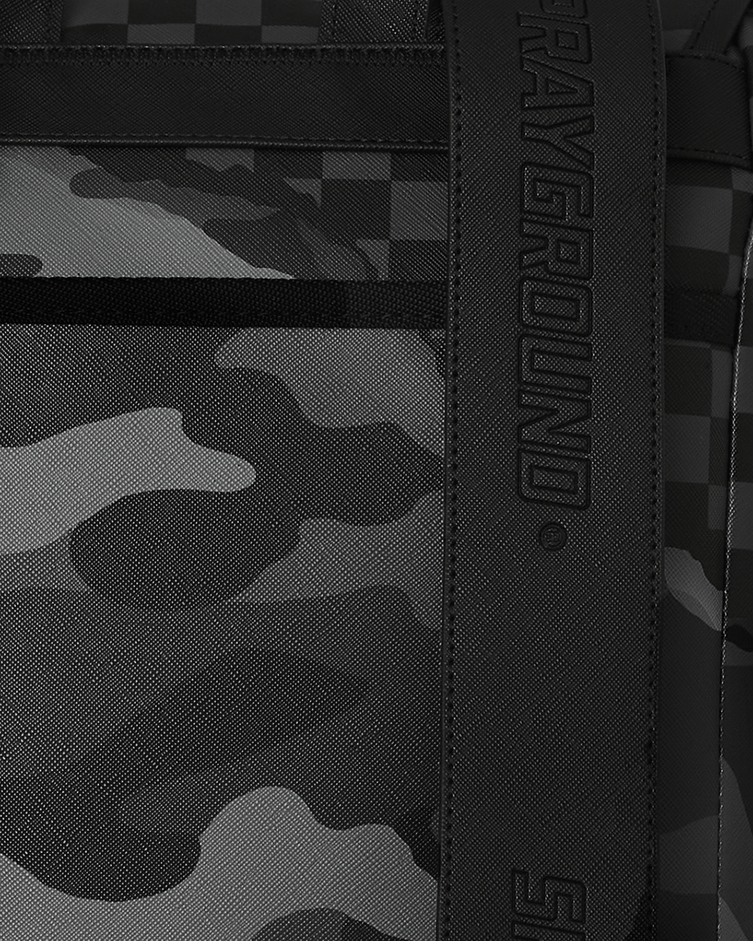 Close-up of the sleek exterior with metal buckle details on the Riptide Monte Carlo backpack