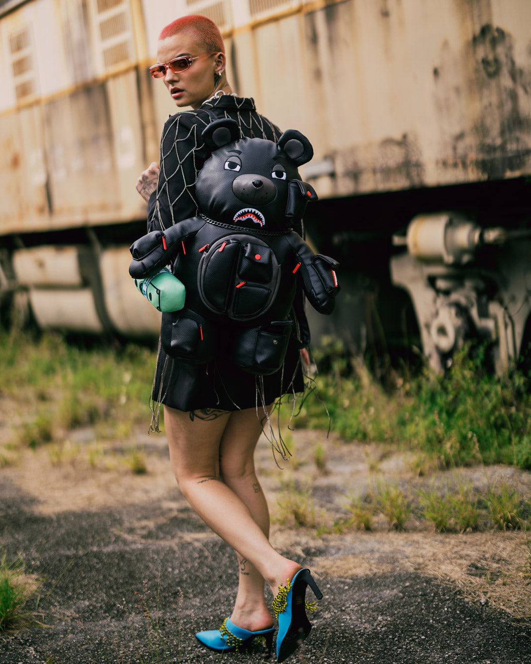 Open backpack showing organized pockets and spacious interior