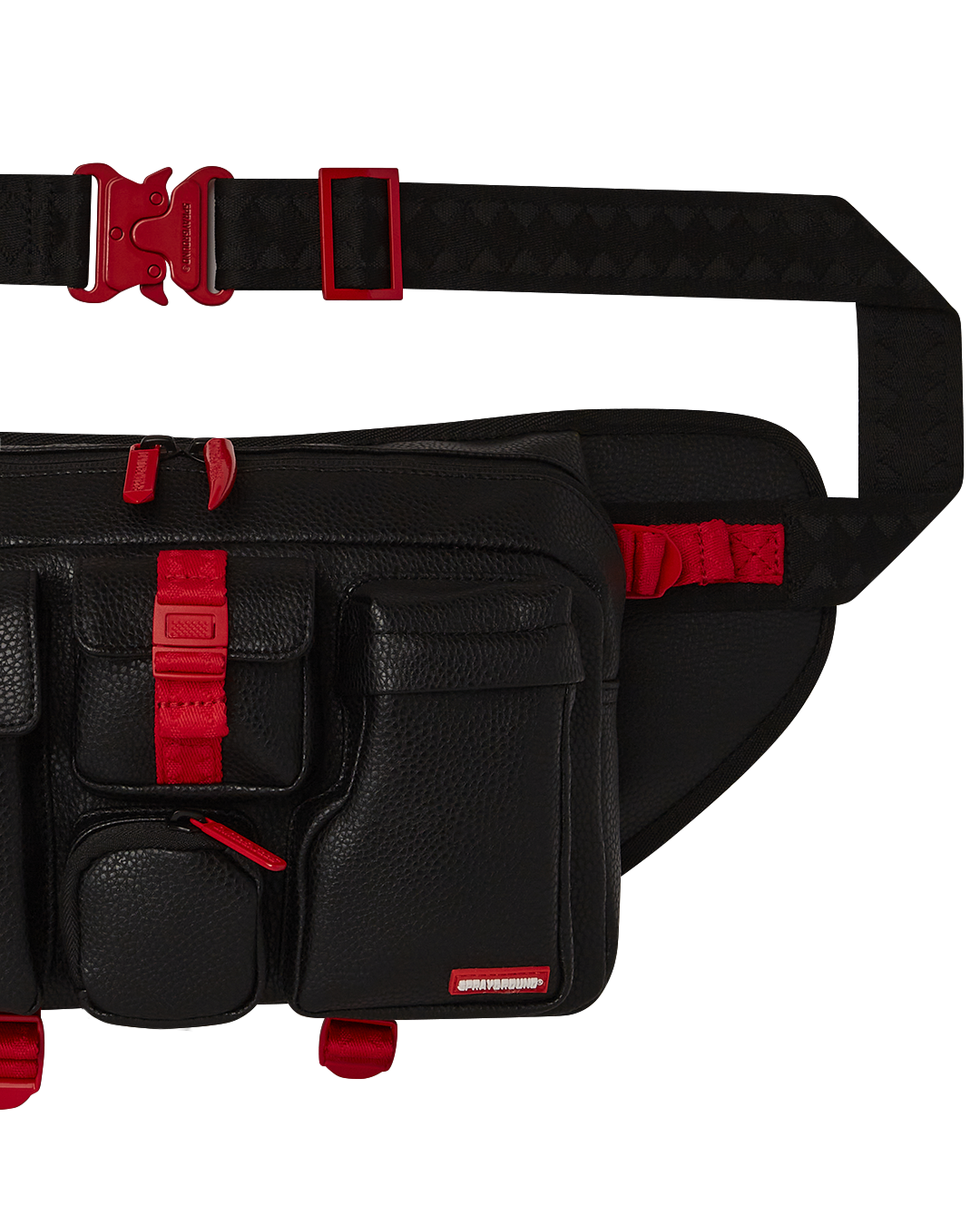 Model wearing the waist pack crossbody during a jog