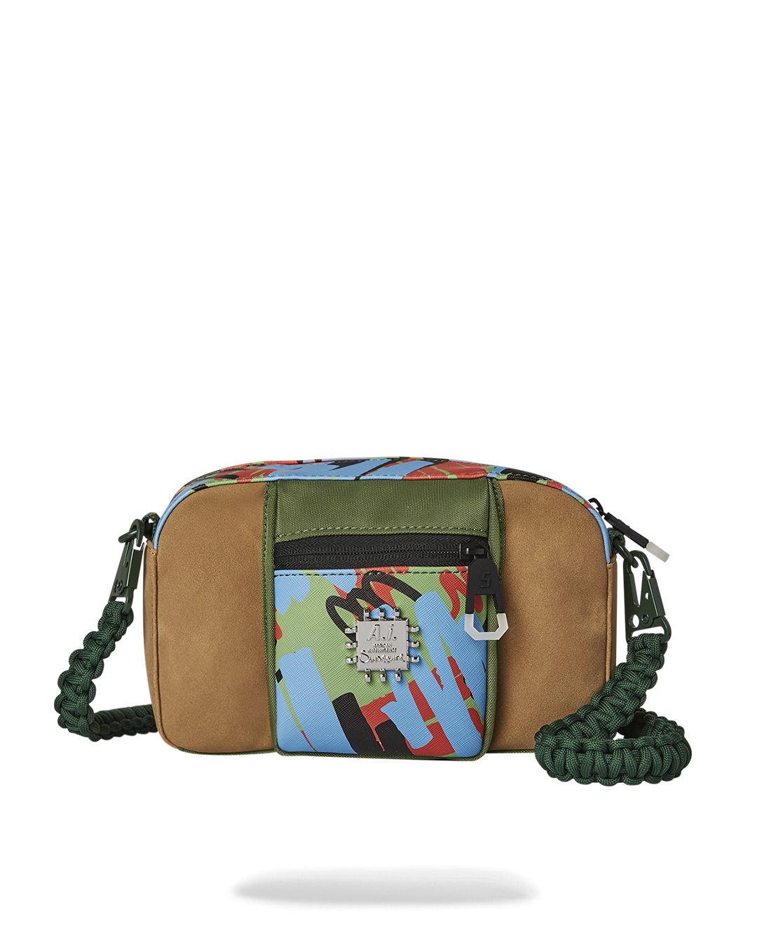 Leather crossbody bag worn diagonally with casual outfit