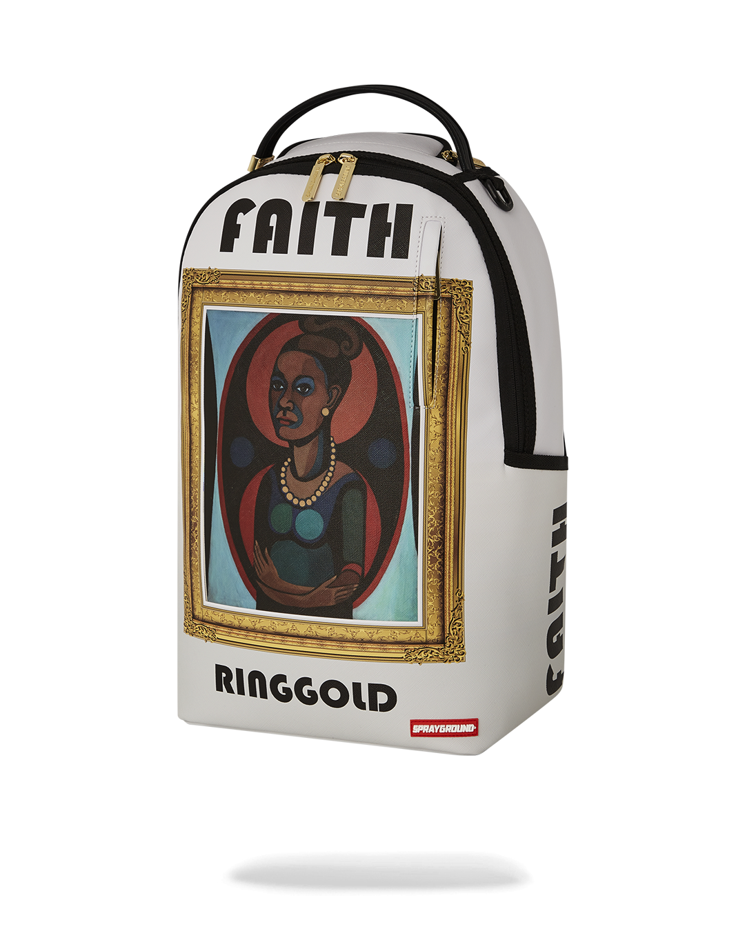 Limited edition Faith Ringgold backpack, interior laptop compartment