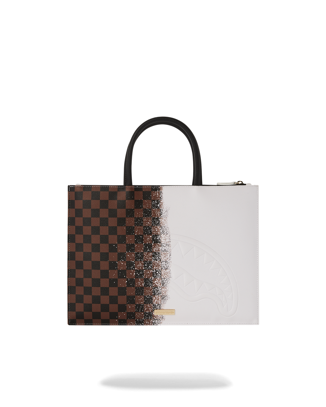 Front view of the water-resistant leather laptop and tablet bag with cheetah print