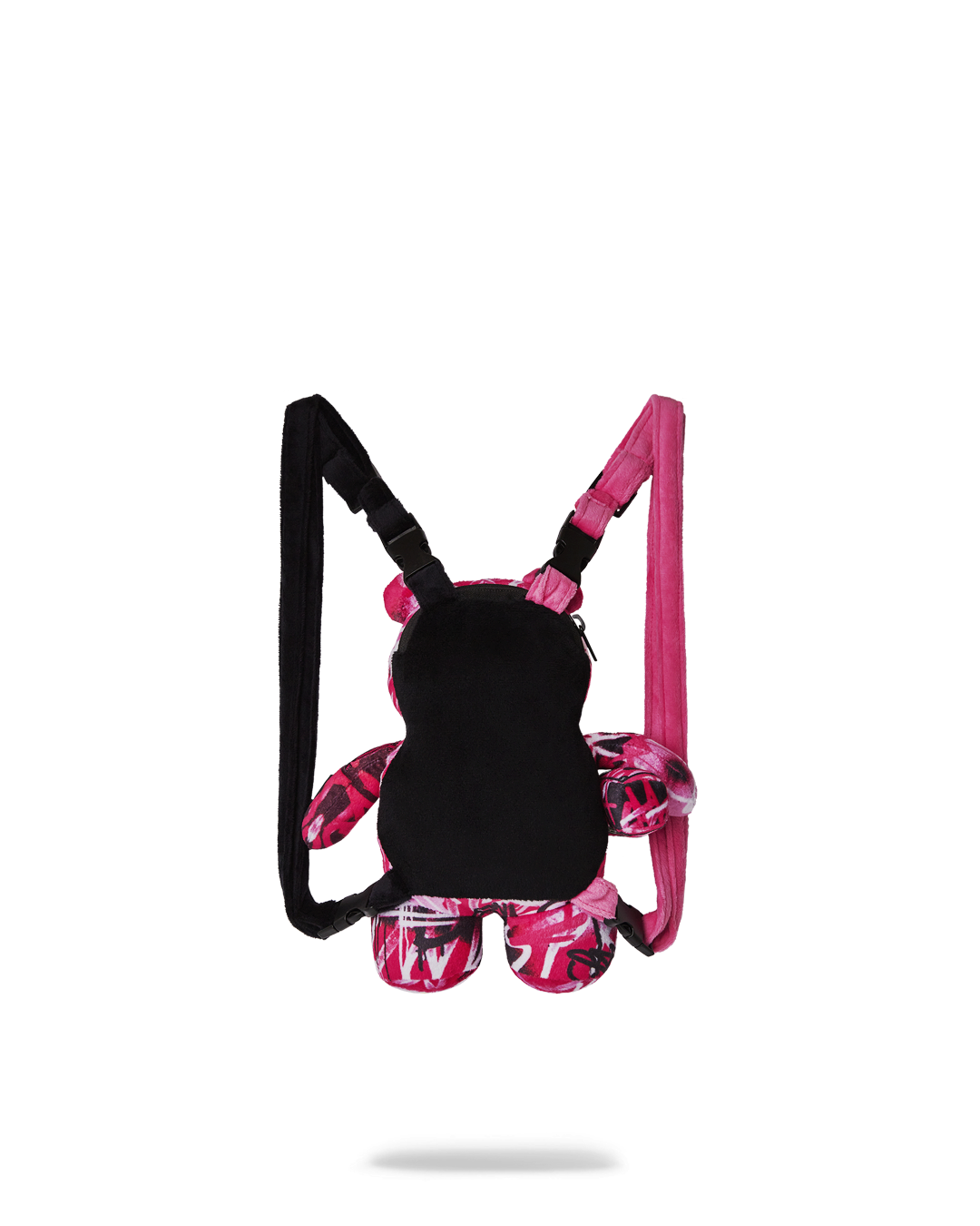 Back panel showing storage pocket of the teddy bear backpack.