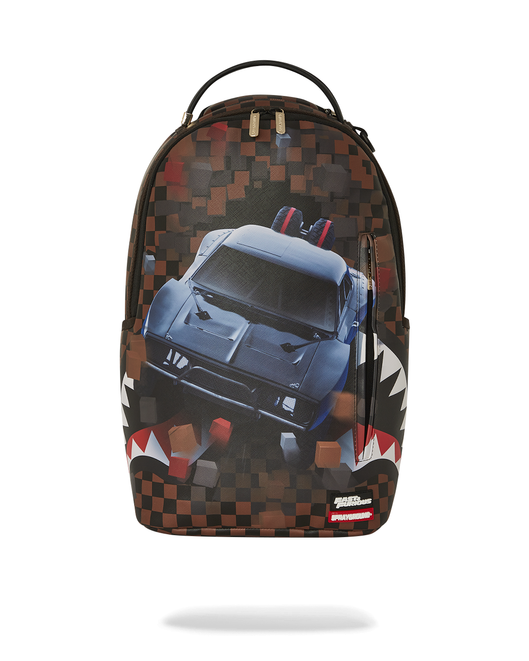 Sprayground Diesel shark backpack front view with bold graphic