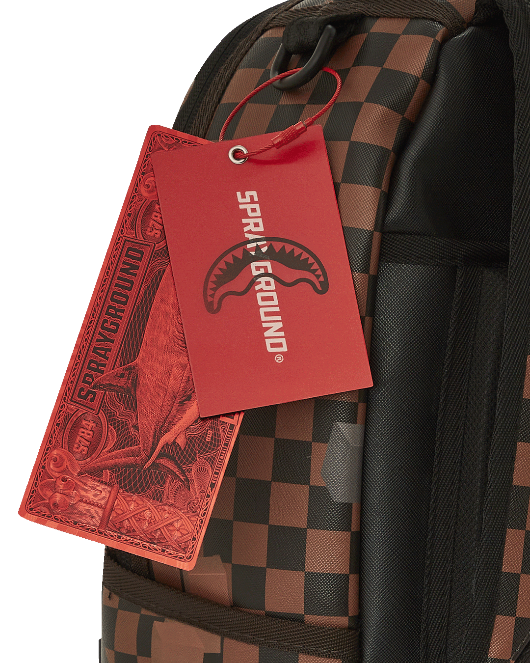 Sprayground Diesel shark backpack front view with bold graphic