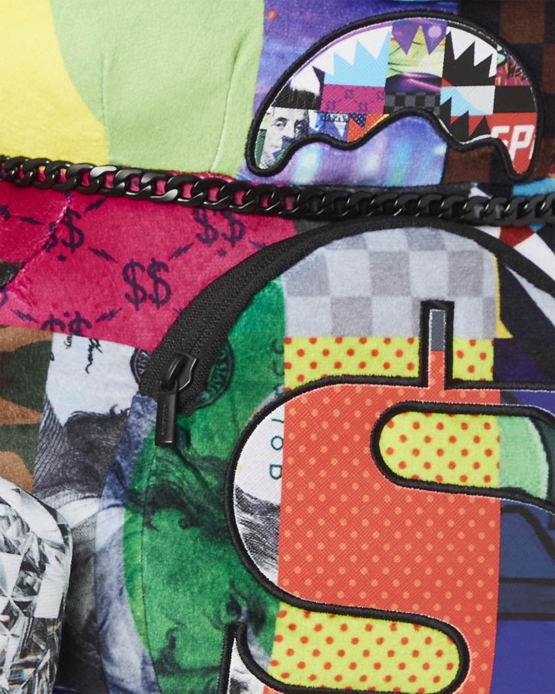 Side angle of limited edition teddy bear backpack, showing adjustable straps.