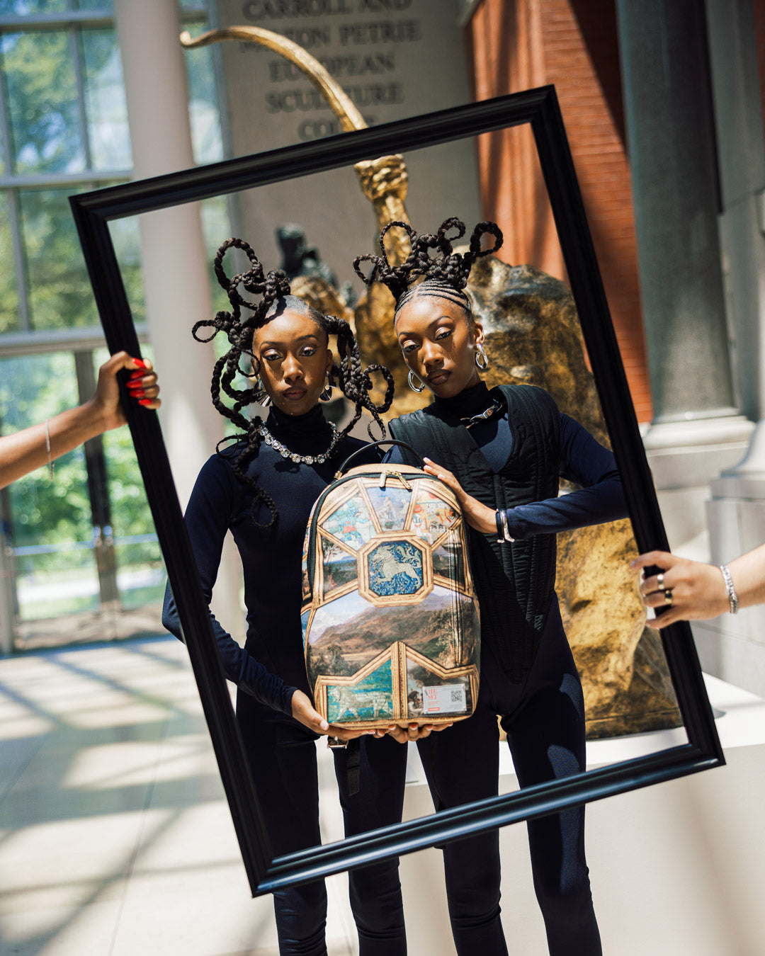 Backpacks exterior featuring multiple pockets and ergonomic mesh back padding