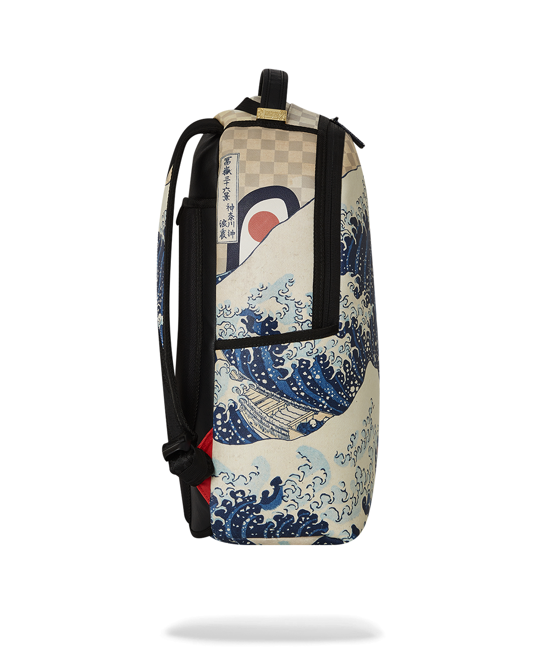 Interior view of the Sprayground backpack with laptop compartment and organizer pockets
