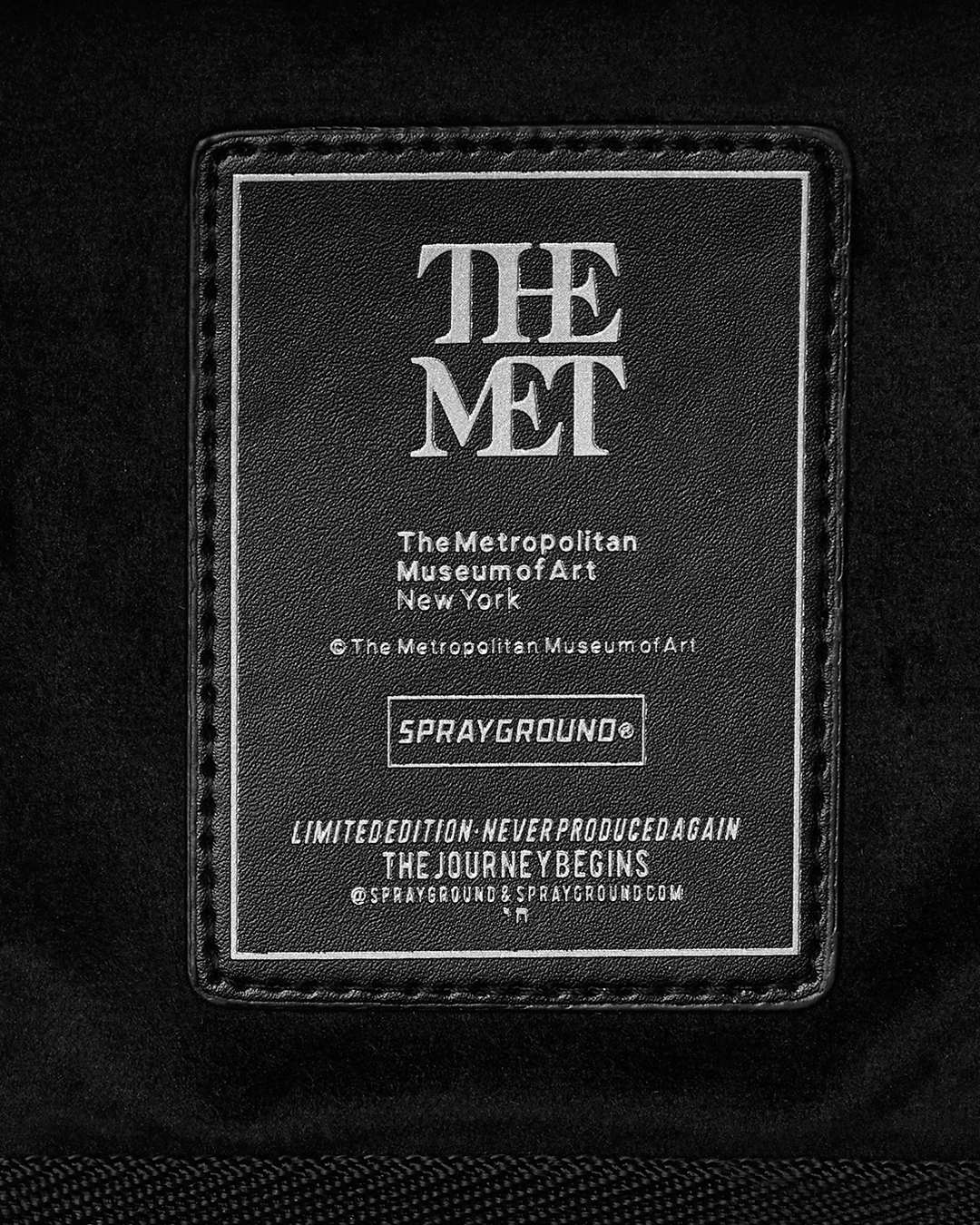 The Met Hokusai backpack featuring the Great Wave in faux leather, front view