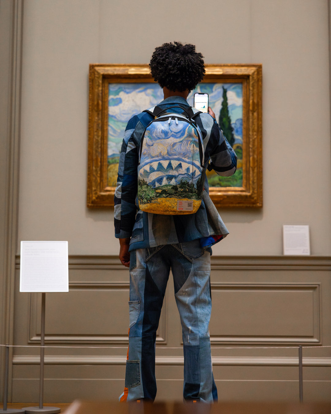 Front view of the Van Gogh backpack showcasing the Shark Mouth design.