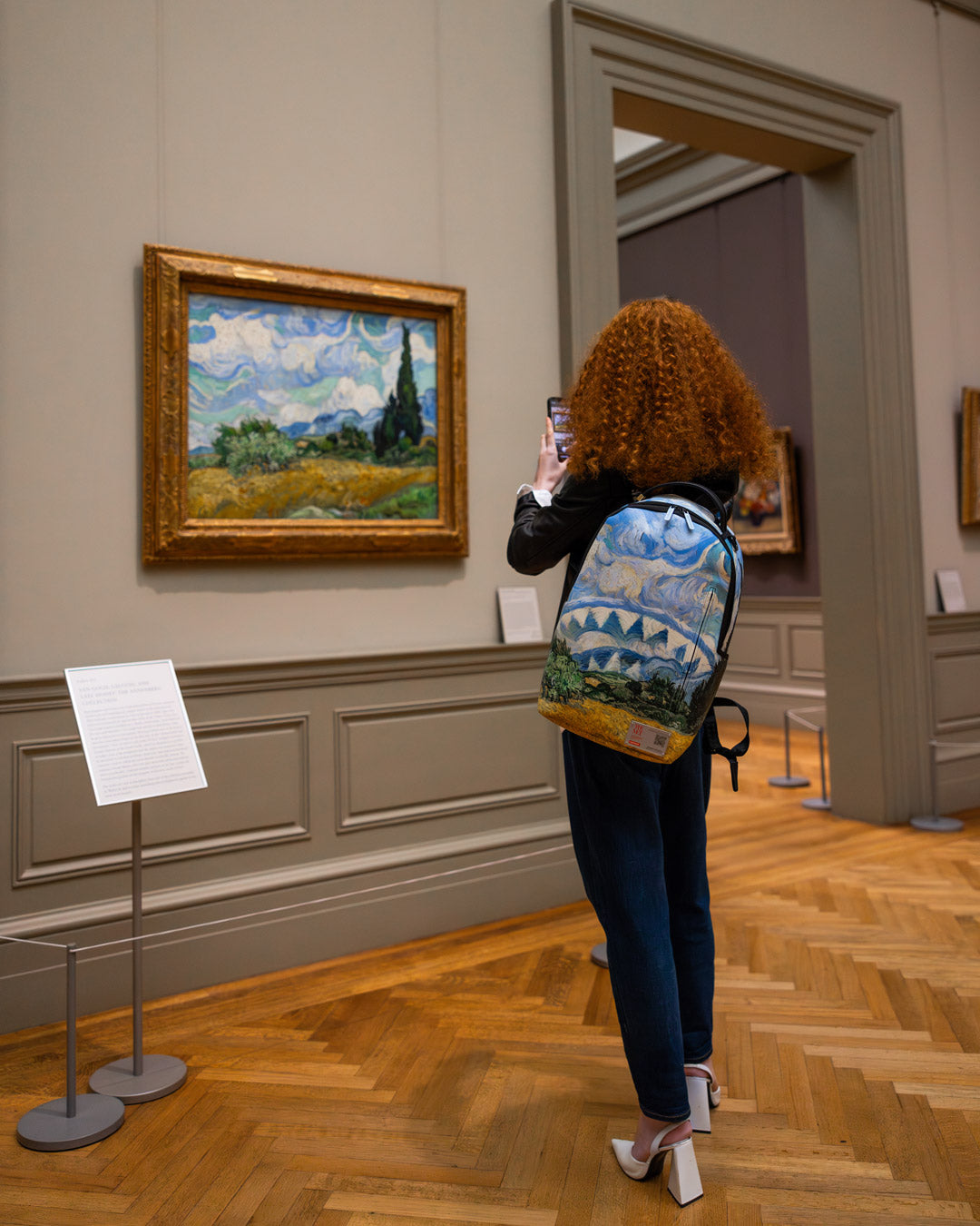 Front view of the Van Gogh backpack showcasing the Shark Mouth design.