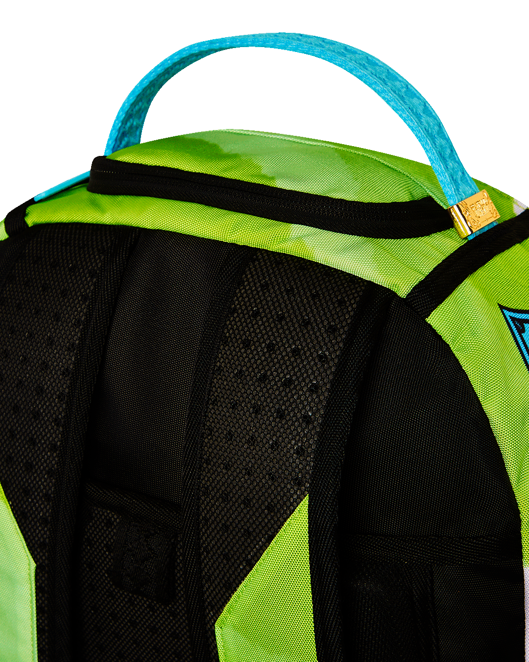 Side angle of backpack highlighting adjustable straps and mesh padding