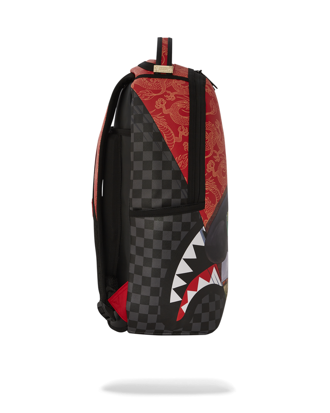 Open interior of the backpack highlighting the velour laptop compartment and organizer mesh