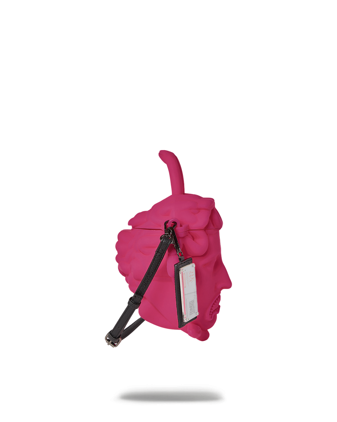 Pink silicone handbag with adjustable strap and magnetic clasp