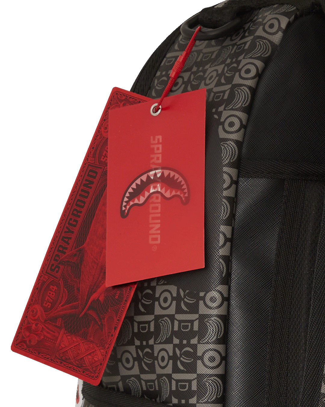 Person wearing the Sprayground crossbody bag style with adjustable straps