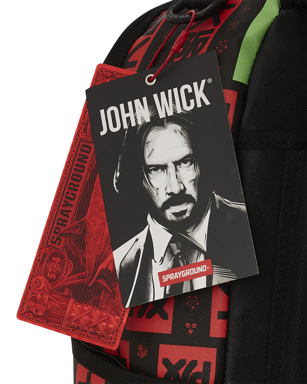 Peak Design Travel Backpack - John Wick Edition front view, showcasing the graphic design and Hotel Key Puller