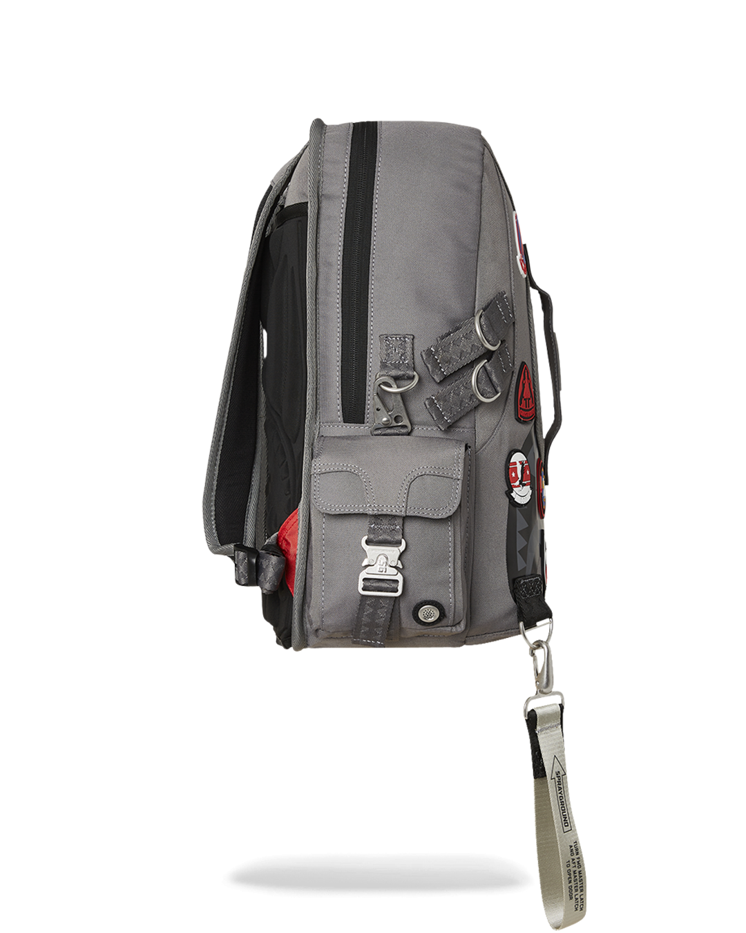 Side view showcasing the ergonomic mesh back padding and adjustable straps.