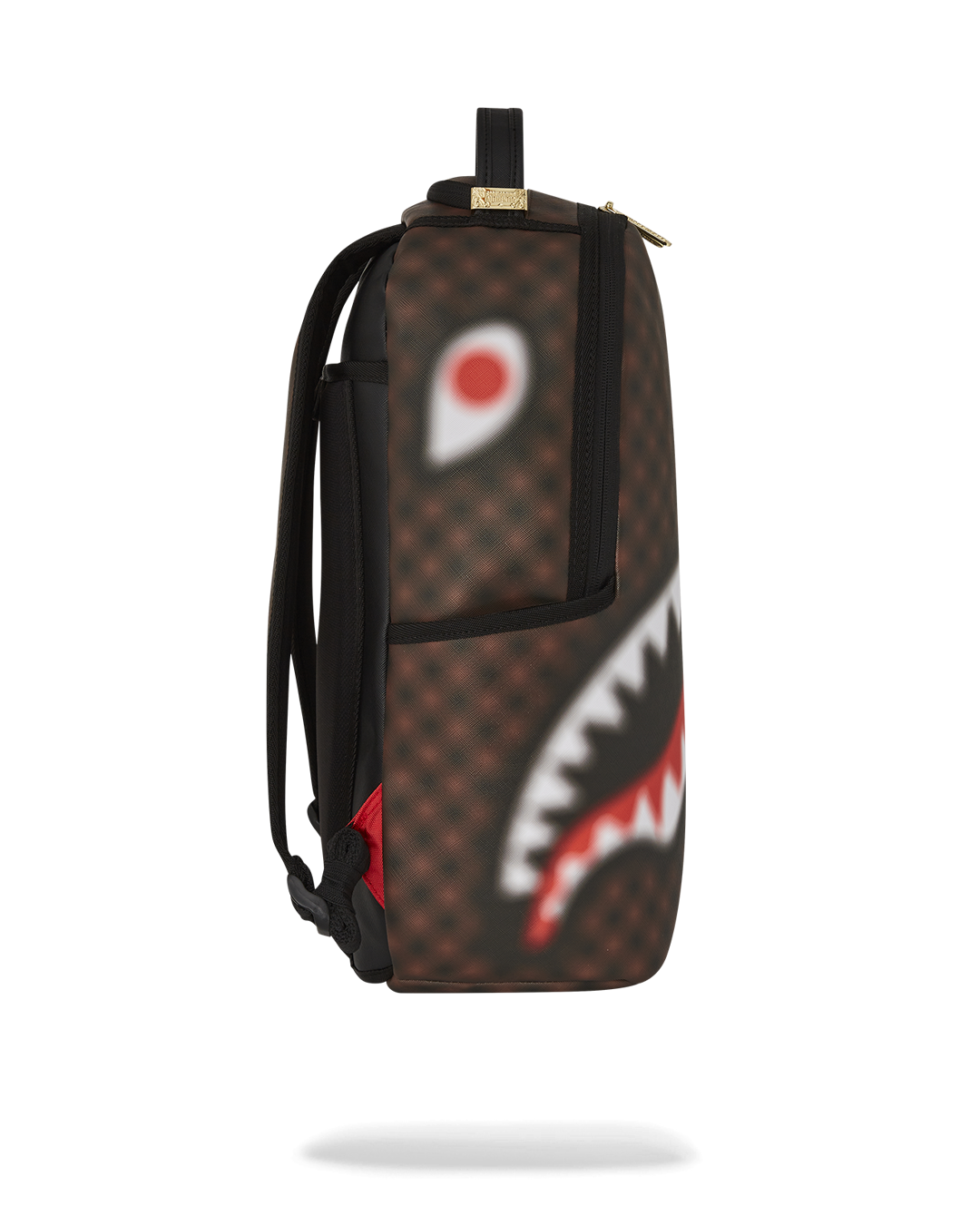 Faux leather backpack with blur effect design, showcasing ergonomic mesh back padding