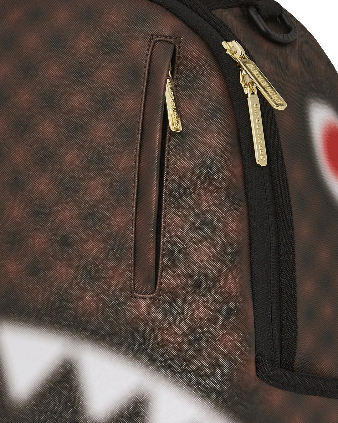 Faux leather backpack with blur effect design, showcasing ergonomic mesh back padding