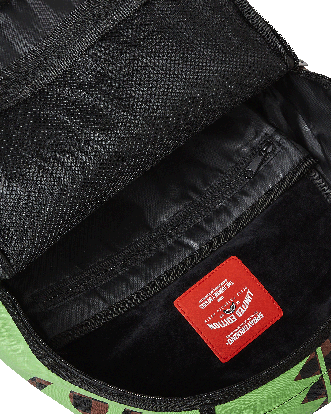 Back view of the designer backpack highlighting adjustable straps.