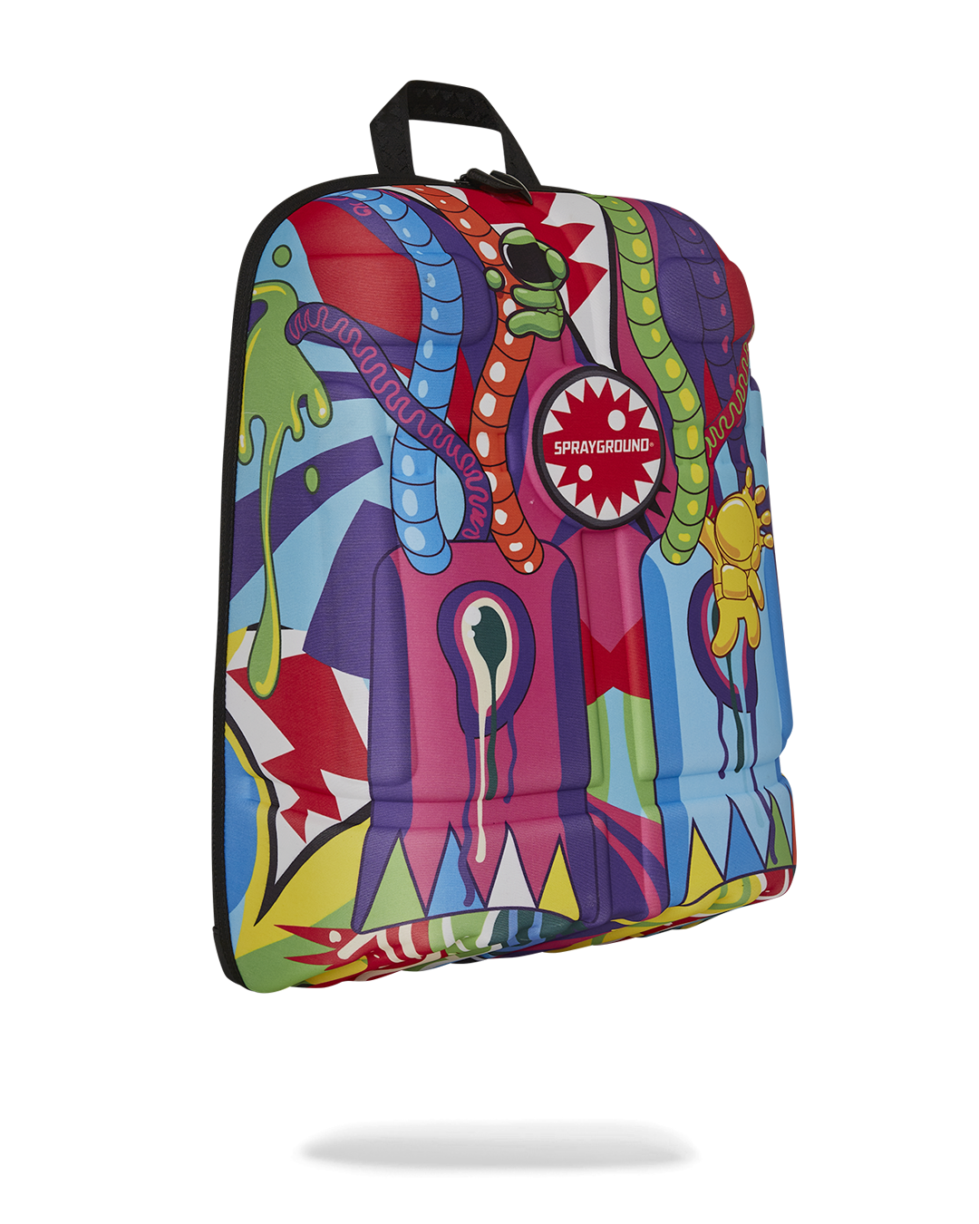 Backpacks interior showing the padded fabric lining and inner pockets