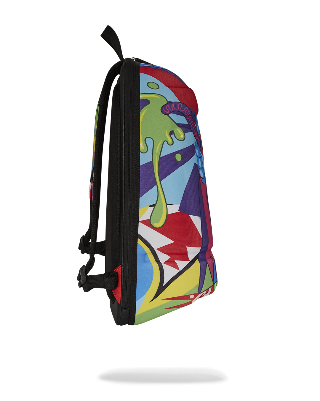 The backpack being used on a hiking trail in the mountains