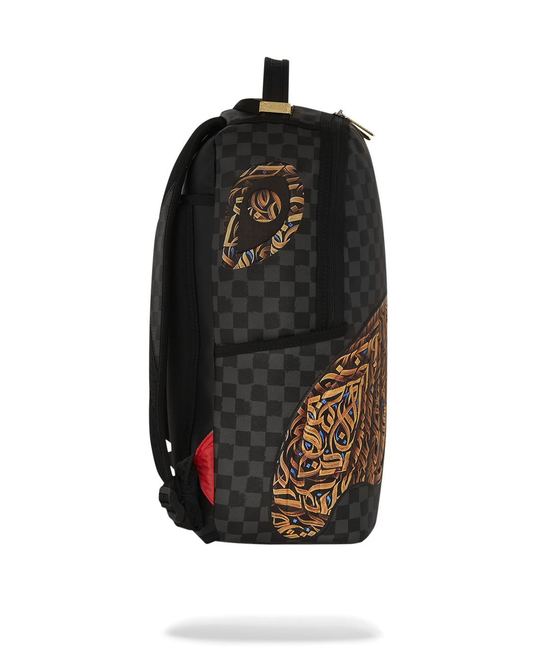 Backpack in use, connected to carry-on luggage via slide through back sleeve