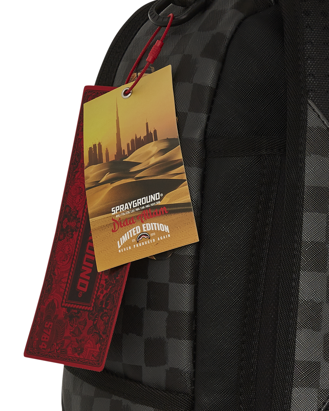 Backpack in use, connected to carry-on luggage via slide through back sleeve