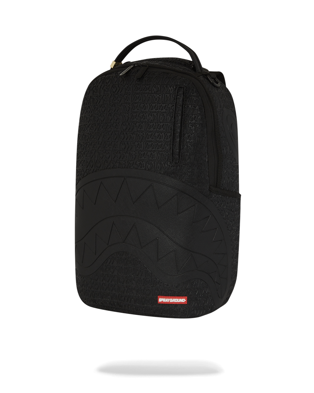 Side profile displaying water-resistant fabric and side pockets for accessories