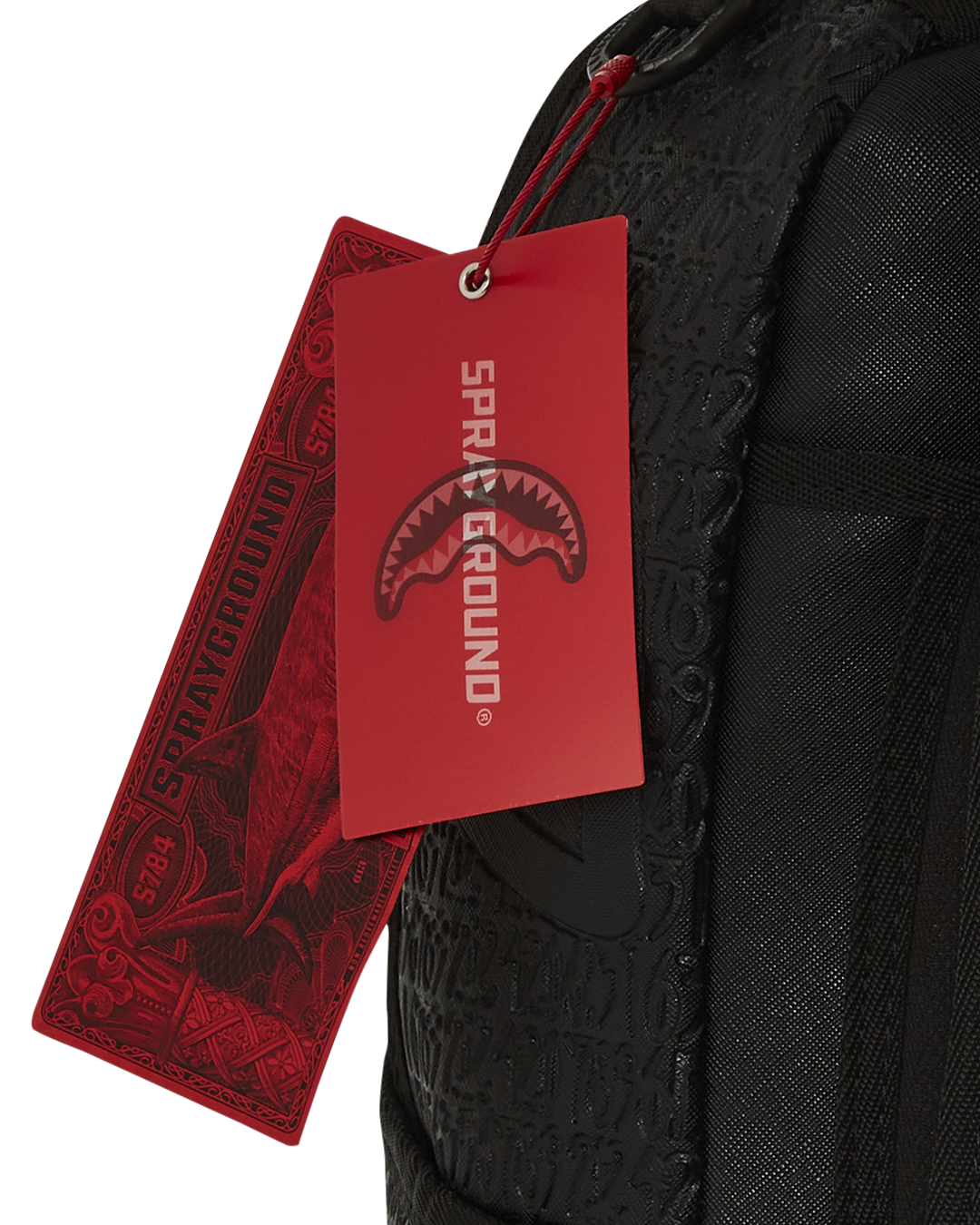 Side profile displaying water-resistant fabric and side pockets for accessories