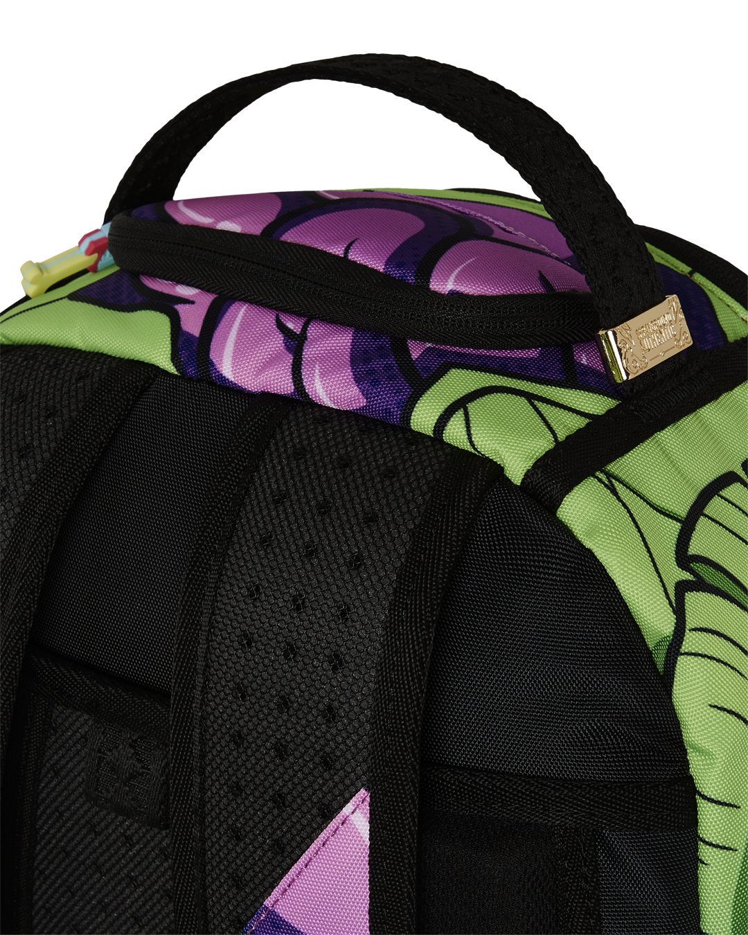 Backpack in use, showcasing ergonomic mesh back padding and adjustable straps.