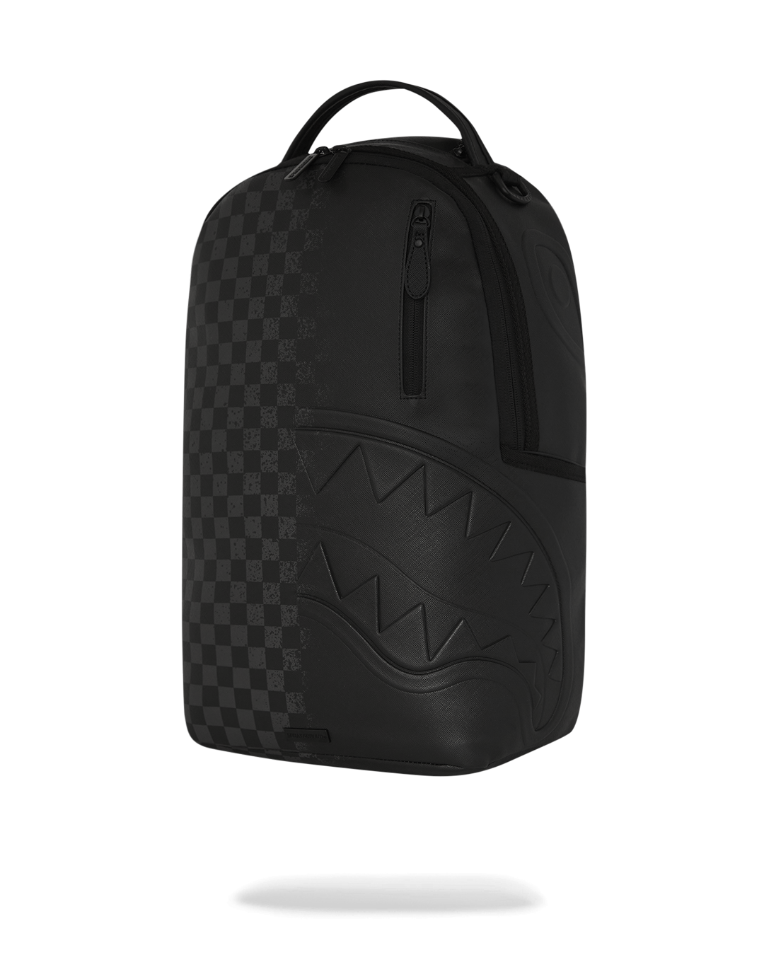 Sprayground Faux Leather Deluxe Laptop Backpack interior view with separate laptop compartment