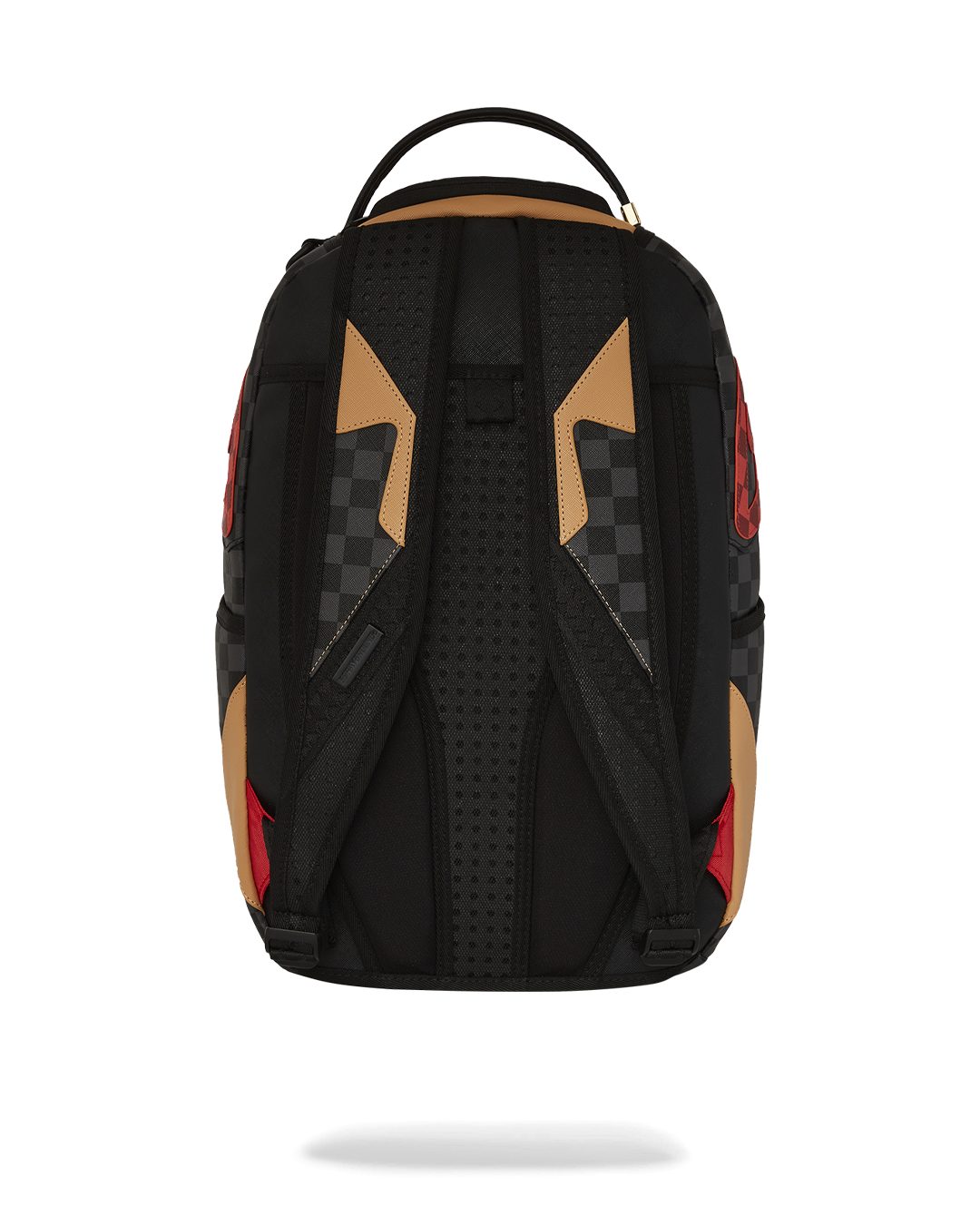 Evil Genius backpack worn crossbody on a city street, showcasing side pockets and adjustable straps.