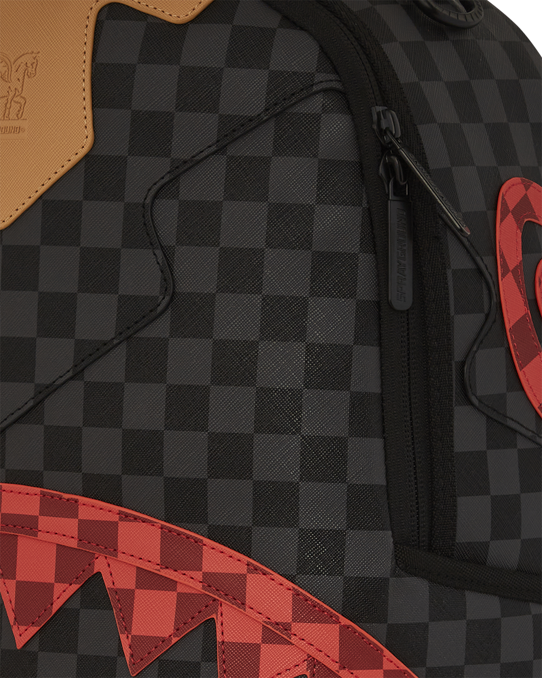 Evil Genius backpack worn crossbody on a city street, showcasing side pockets and adjustable straps.