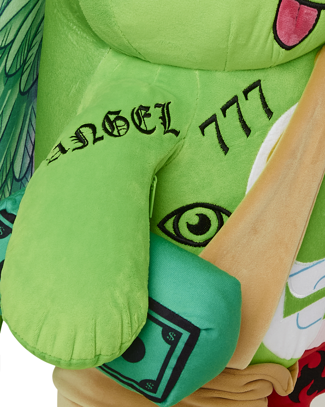 Close-up of the durable polyester velour fabric and water-resistant coating.