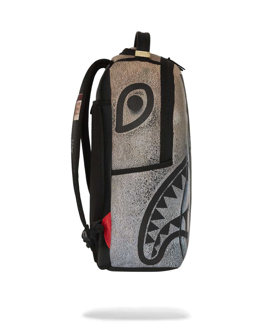 Side angle of the designer backpack highlighting adjustable straps.