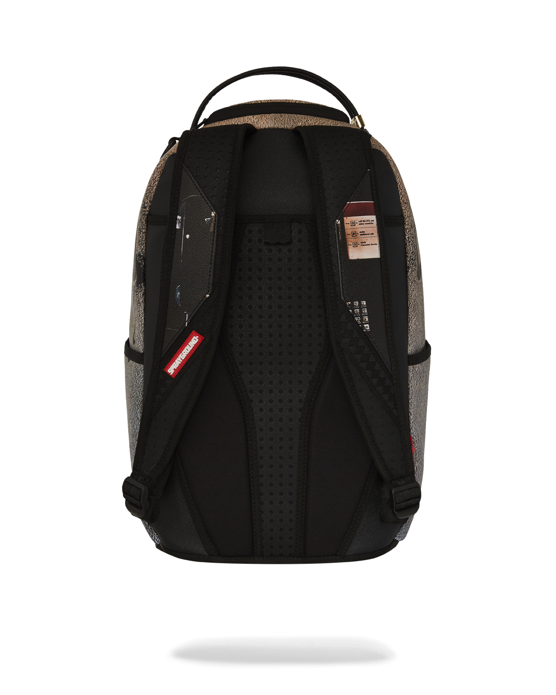 Front view of the faux leather mini backpack showcasing pockets.