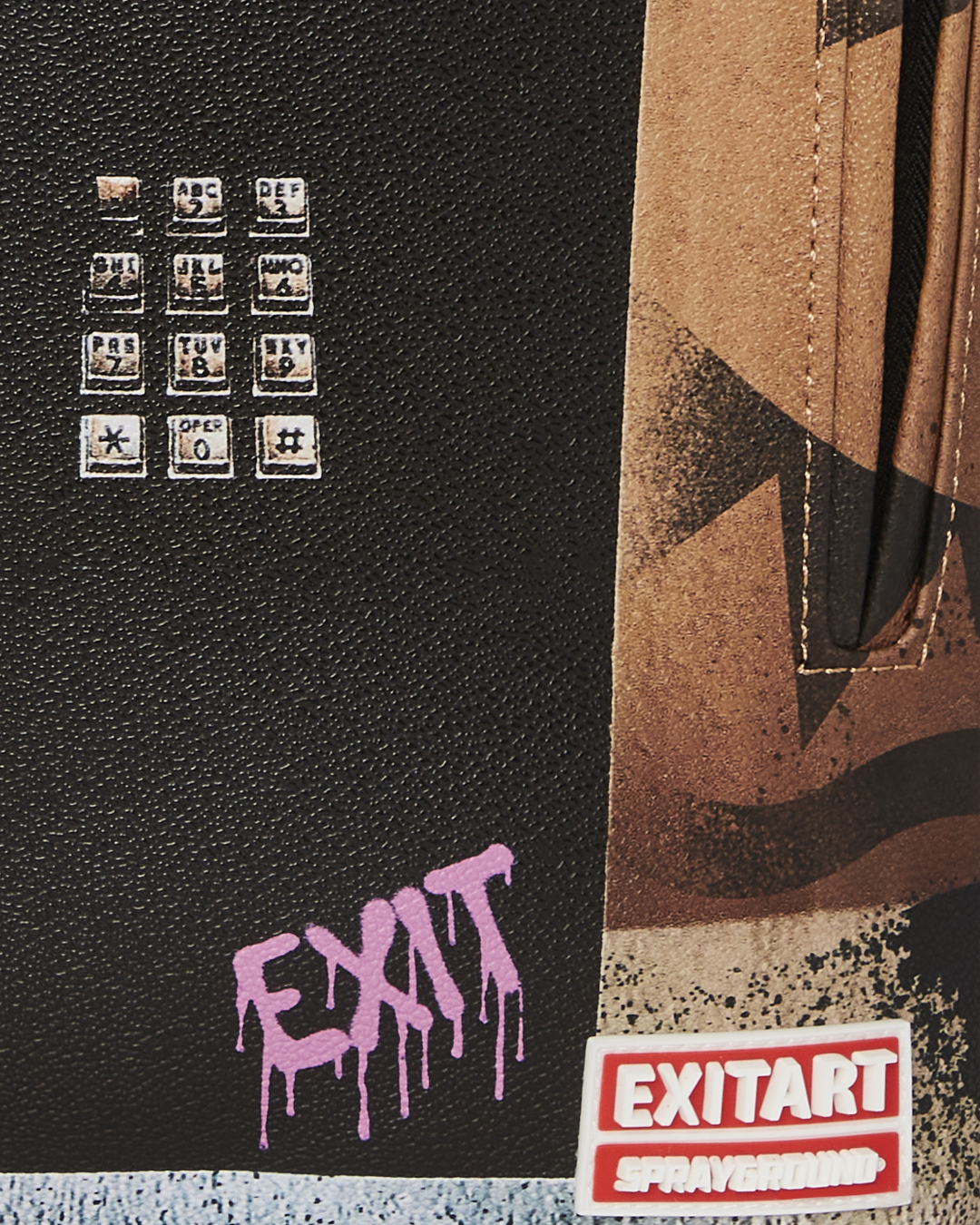 Side angle of the designer backpack highlighting adjustable straps.