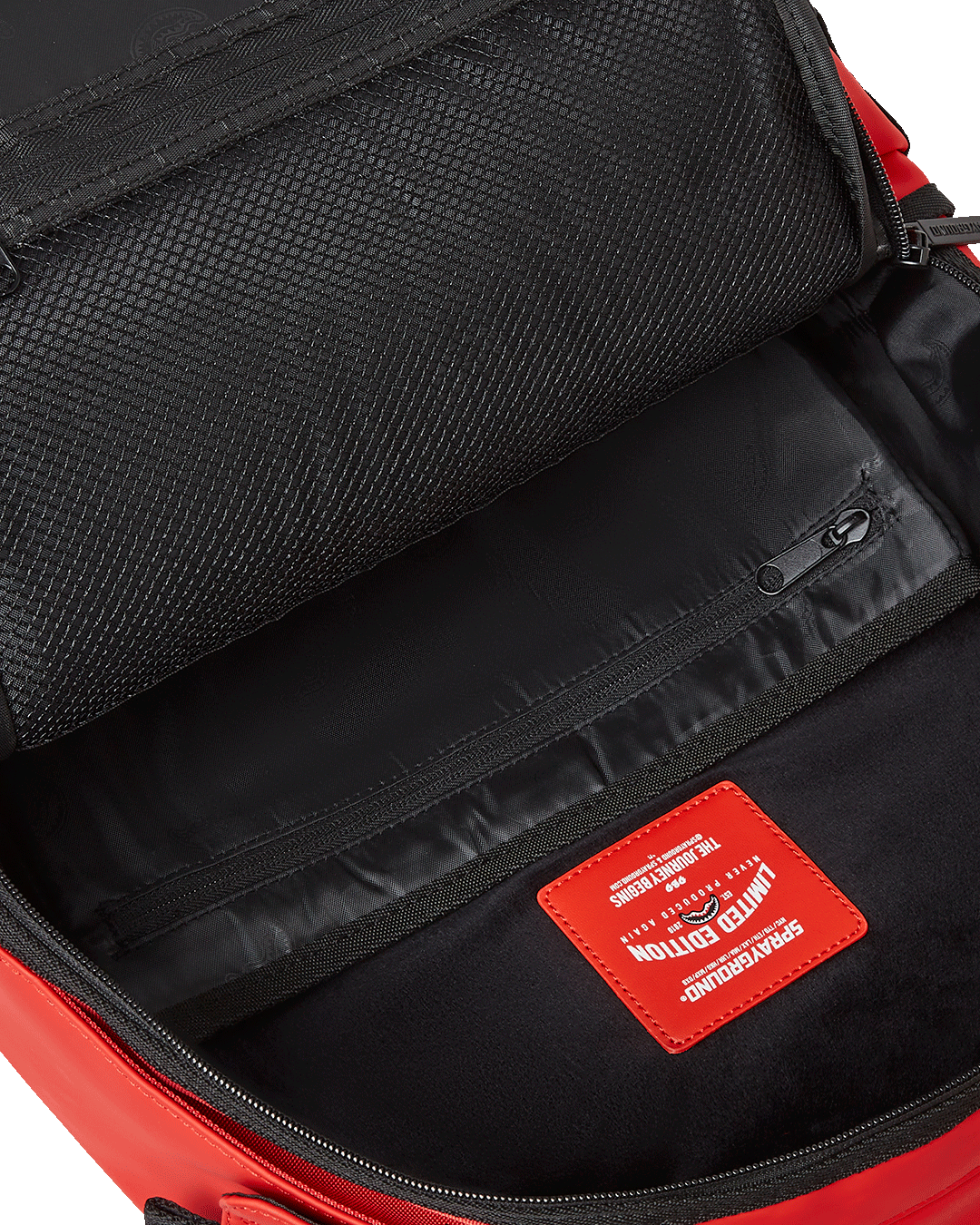 Close-up of waterproof zippers and hidden compartments