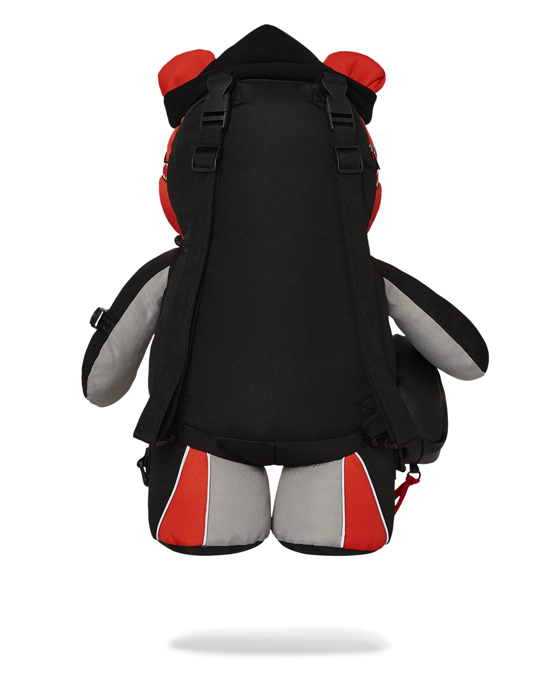 Cuddly Teddy Bear Backpack front view, showcasing the teddy bear design and zippered pockets.