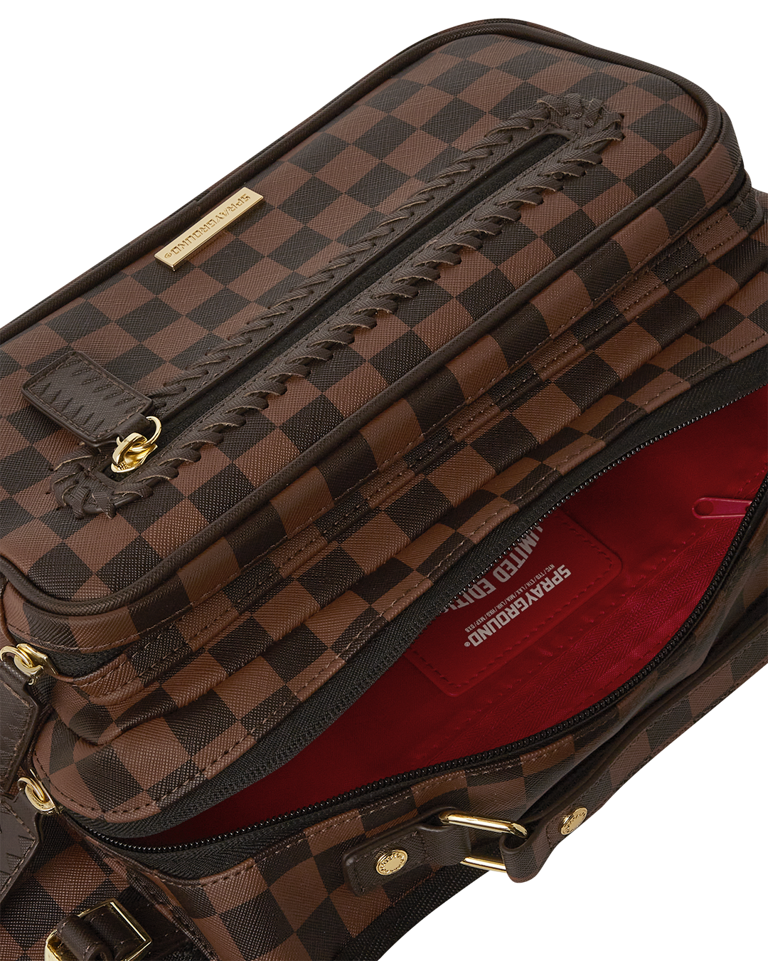 Front view of the Parisian Adventure Leather Crossbody Bag on a city street.