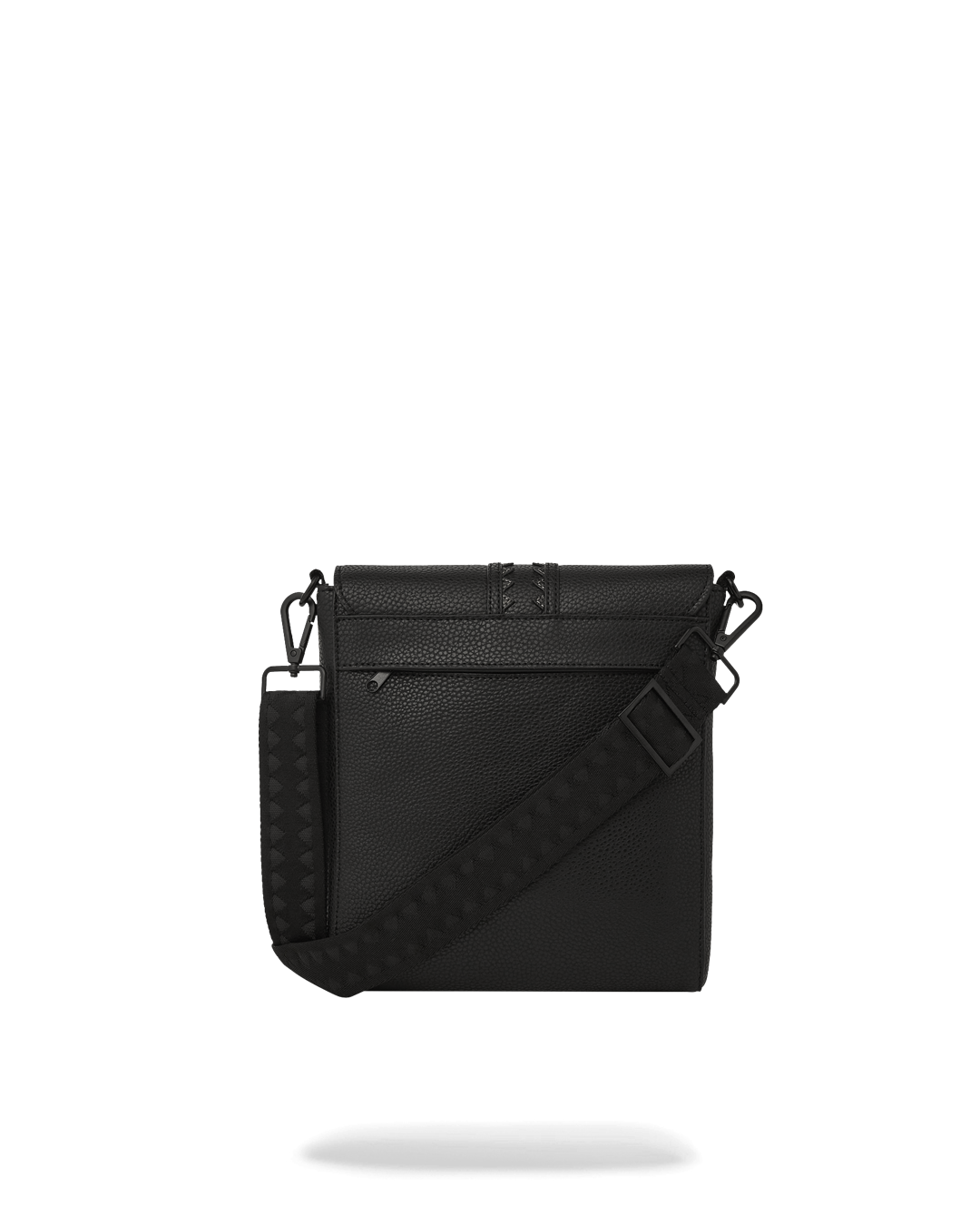 Interior view of leather shoulder bag showcasing zipped pocket