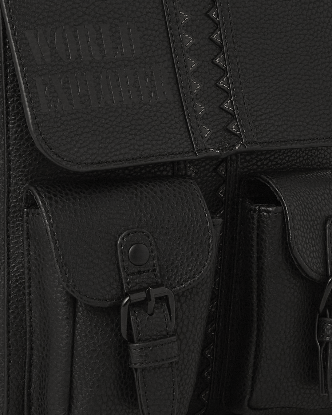 Interior view of leather shoulder bag showcasing zipped pocket