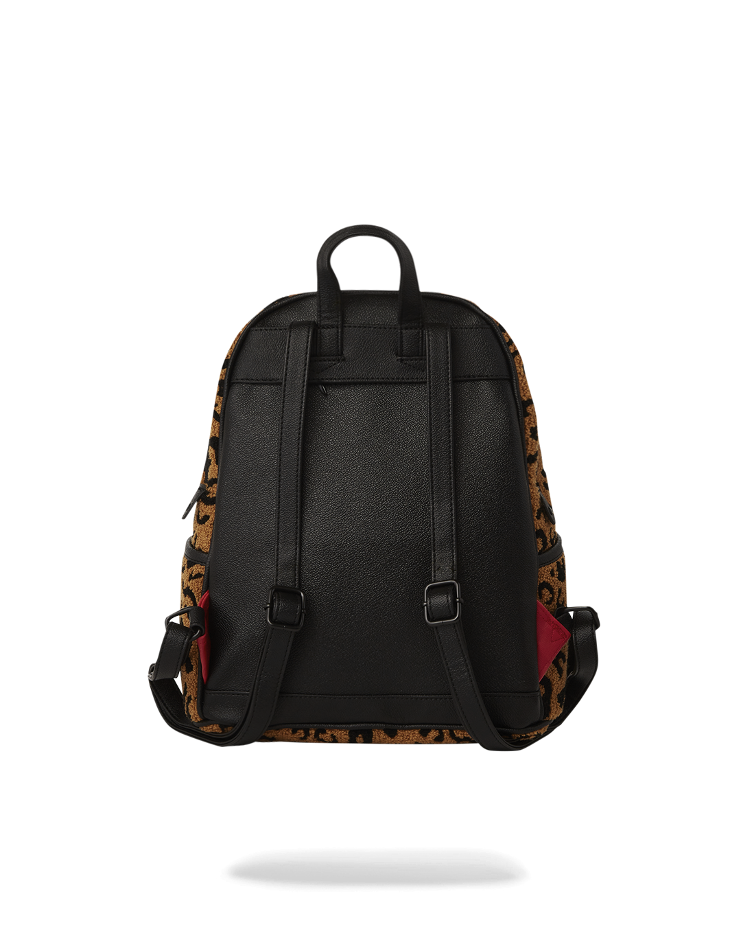 Side profile of stylish laptop backpack for ladies resting on cafe bench in Chicago