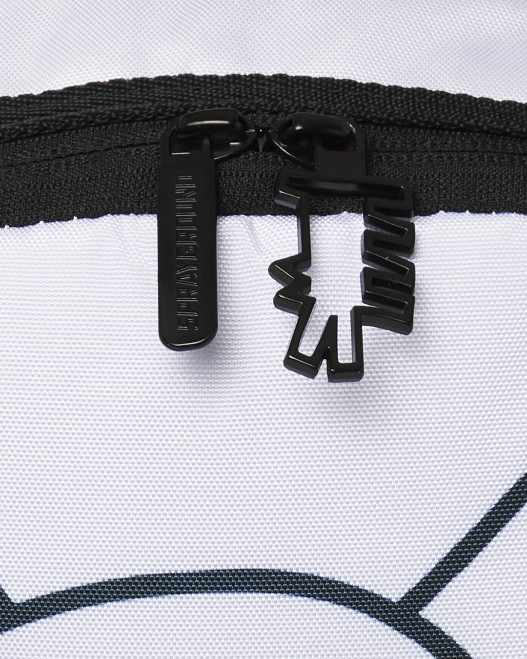 Open interior view of the clear Sprayground backpack featuring velour laptop sleeve and organizer pockets